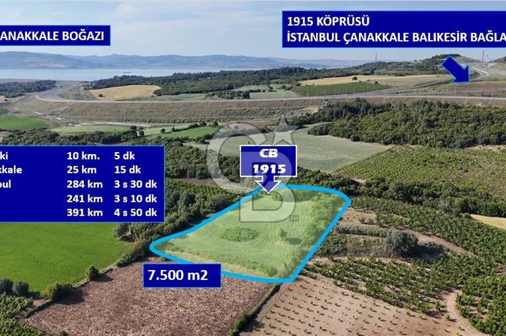 ÇANAKKALE UMURBEY OTOBAN YANINDA BOĞAZ MANZARALI SATILIK TARLA