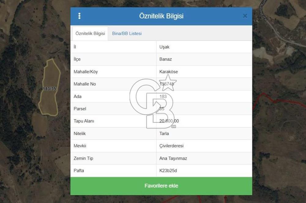 UŞAKTA YATIRIMLIK 20 DÖNÜM TARLA