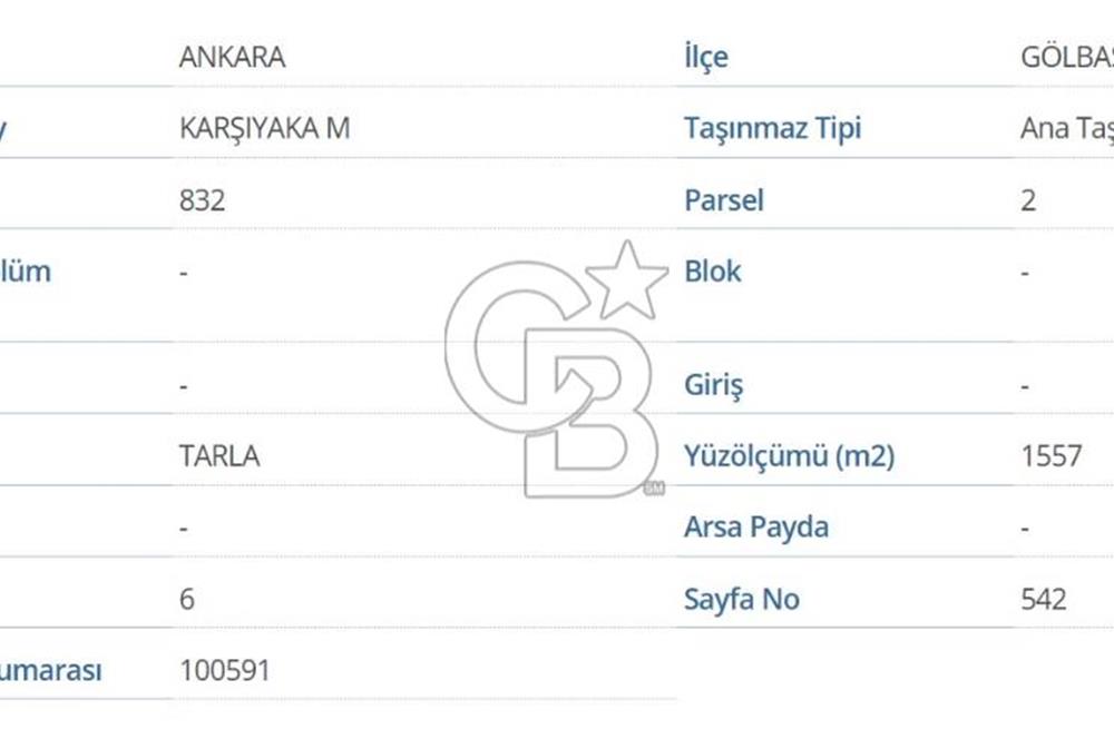Gölbaşında Satılık imarlı Arsa