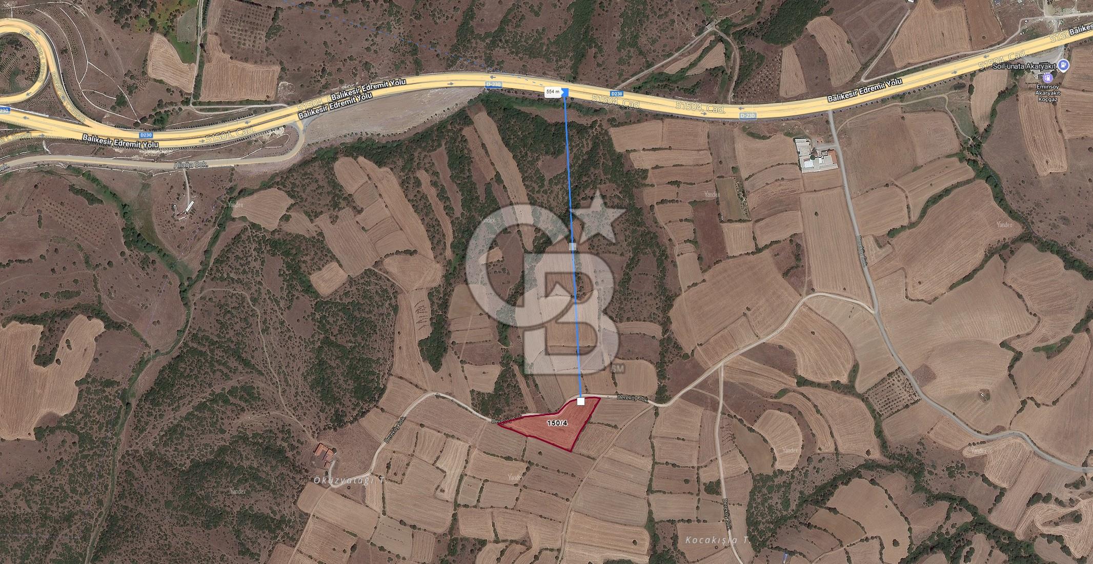 BALIKESİR ALTIEYLÜL DEREKÖY'DE KADASTRO YOLU OLAN TARLA! 7.593M2