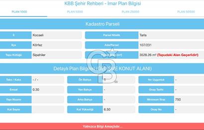 CB TOWER'DAN KÖRFEZ SİPAHİLER'DE SATILIK 3528 M2 ARSA.