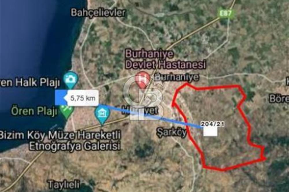 BALIKESİR / BURHANİYE / YUNUS MAHALLESİ’NDE SATILIK ZEYTİNLİK – 4.361 m²