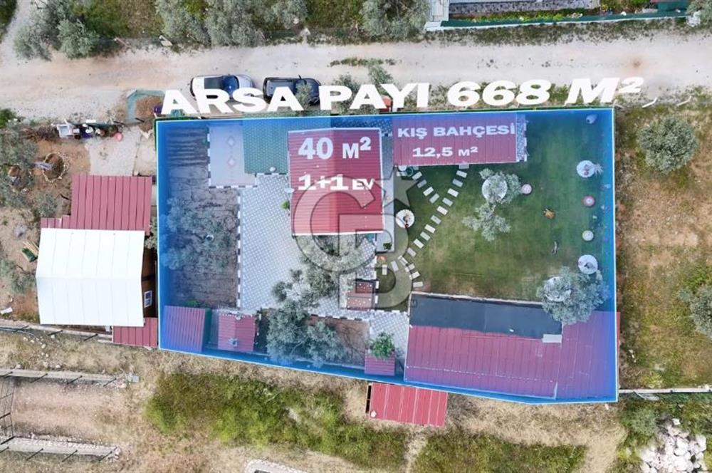 SATILIK TORBALI DAĞKIZILCA’DA İÇİNDE 1+1 EVİ BULUNAN  ZEYTİNLİ TARLA