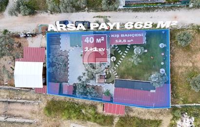 SATILIK TORBALI DAĞKIZILCA’DA İÇİNDE 1+1 EVİ BULUNAN  ZEYTİNLİ TARLA