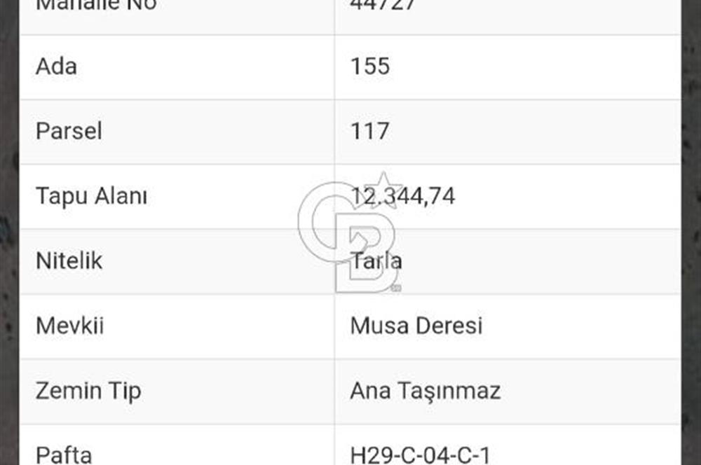 Ankara Çubuk'ta Tek Tapu 12.344 m2 Satılık Tarla