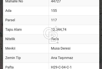 Ankara Çubuk'ta Tek Tapu 12.344 m2 Satılık Tarla