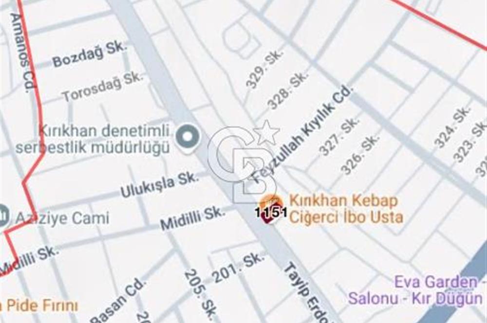 HATAY KIRIKHAN ANA YOLA CEPHE 481 M2, KONUT+TİCARİ SATILIK ARSA