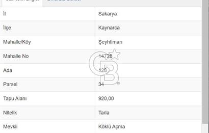 Kaynarca/Şeyhtimari Köyü/ 920 M2/orman kenarı/Satılık Arazi