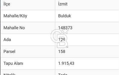 Kocaeli İzmit Bulduk Mh. Köye Yakın 1.915 m2 Satılık Tarla