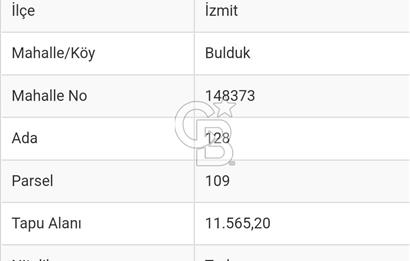 Kocaeli İzmit Bulduk Mahallesinde 21.642 m2 Satılık Tarla