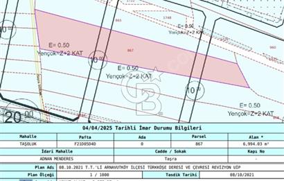 SATILIK ARNAVUTKÖY BÖLGESİN'DE İMAR PLANLARINDA FIRSAT ARSA
