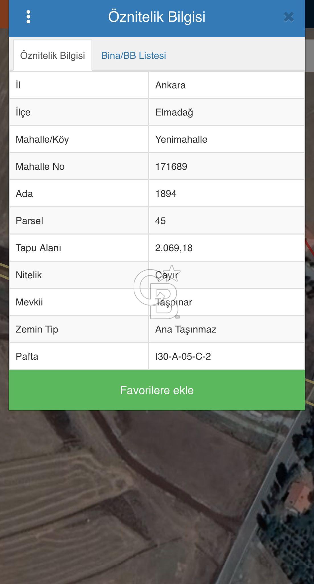 ELMADAĞ YENİMAHALLE TAŞPINAR MEVKİİNDE 2.069 M2 SATILIK TARLA