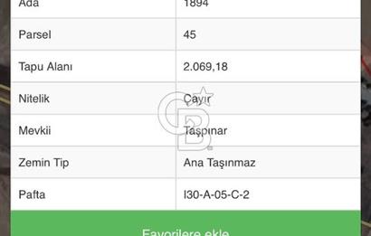 ELMADAĞ YENİMAHALLE TAŞPINAR MEVKİİNDE 2.069 M2 SATILIK TARLA