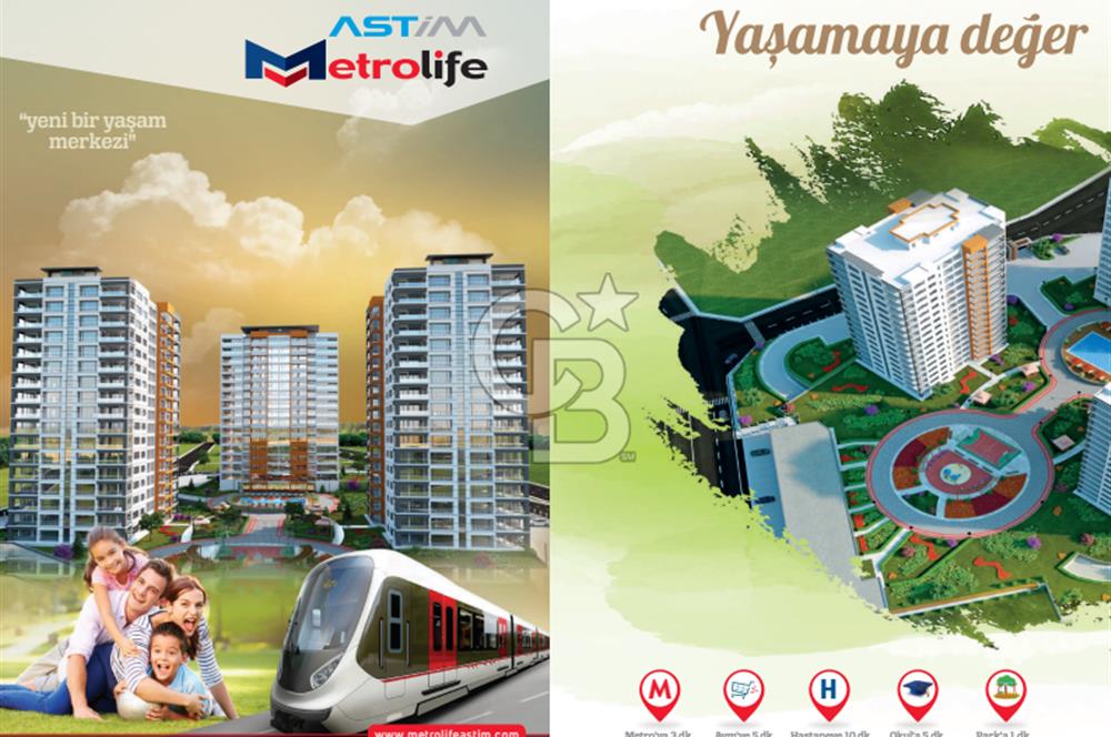 ERYAMAN GÖKSU ASTİM METROLİFE SATILIK PEYZAJ CEPHE FIRSAT 4,5+1