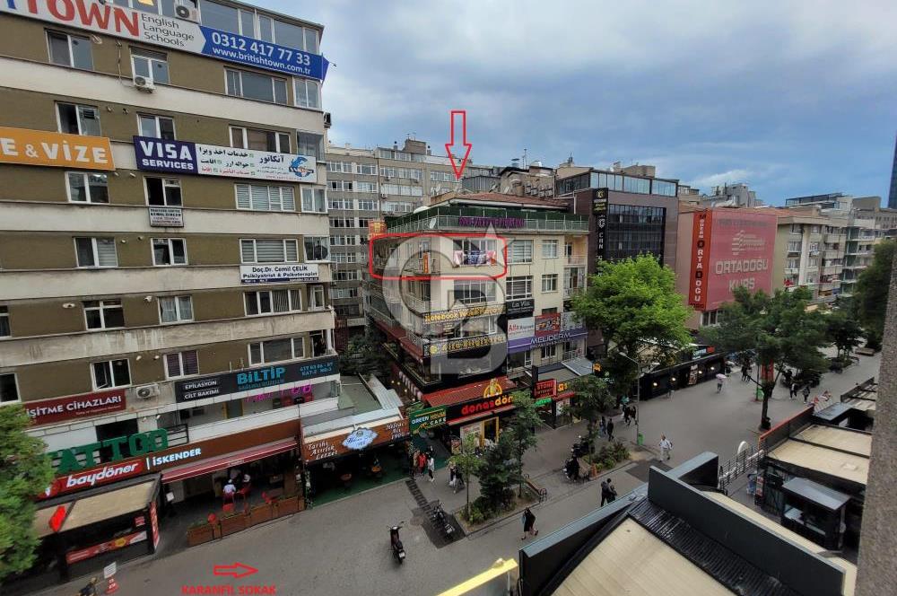 KIZILAY KARANFİL 1 SOKAKTA İŞYERİNE DE UYGUN KİRALIK DAİRE