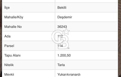 Denizli Bekilli Deşdemirde 1200 Mt2 Satılık Tarla