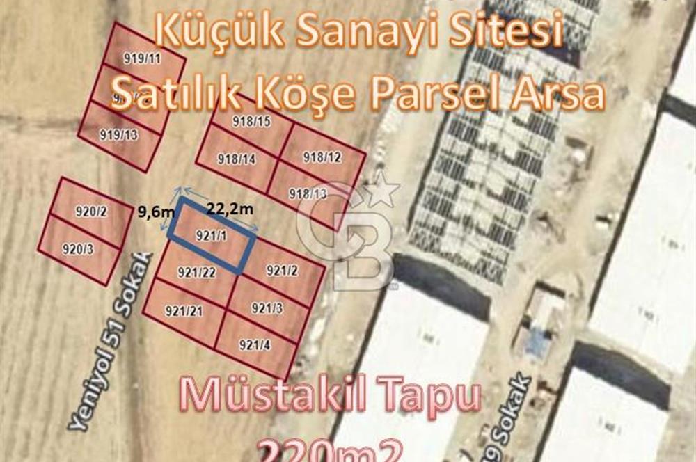 CB'DEN TÜRKOĞLU KÜÇÜK SANAYİ SİTESİNDE KÖŞE PARSEL SATILIK ARSA