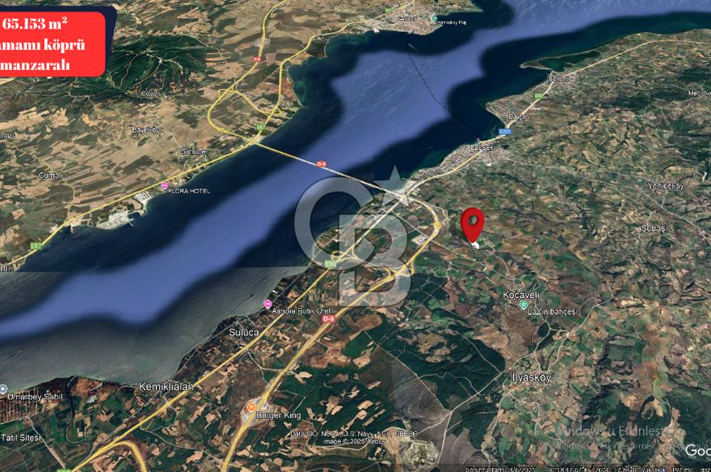 ÇANAKKALE LAPSEKİ GAZİSÜLEYMAN PAŞA'DA SATILIK BOĞAZ MANZARALI ARAZİ