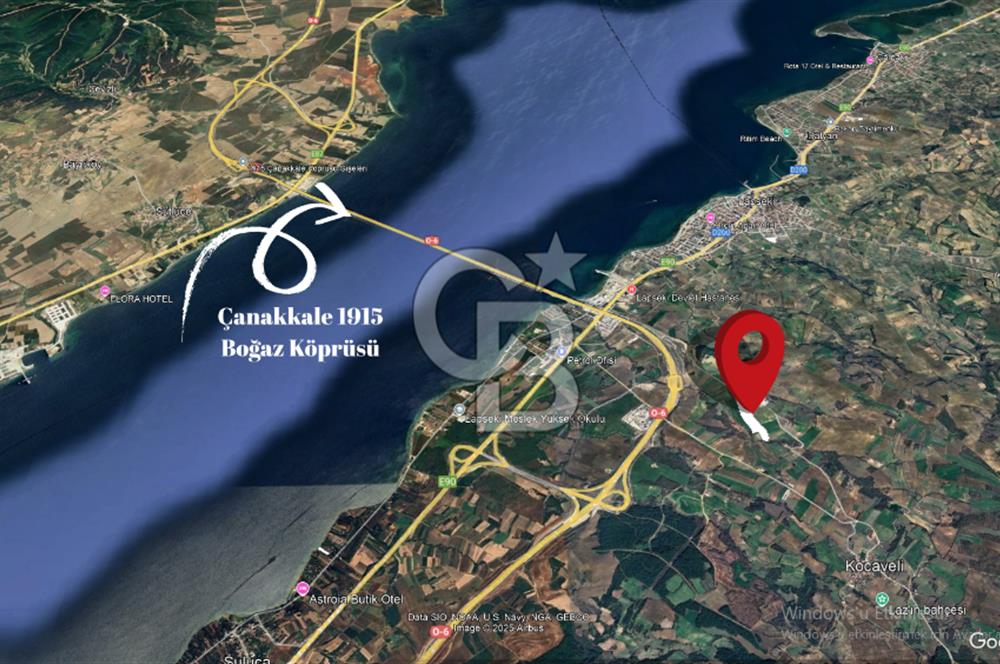 ÇANAKKALE LAPSEKİ GAZİSÜLEYMAN PAŞA'DA SATILIK BOĞAZ MANZARALI ARAZİ
