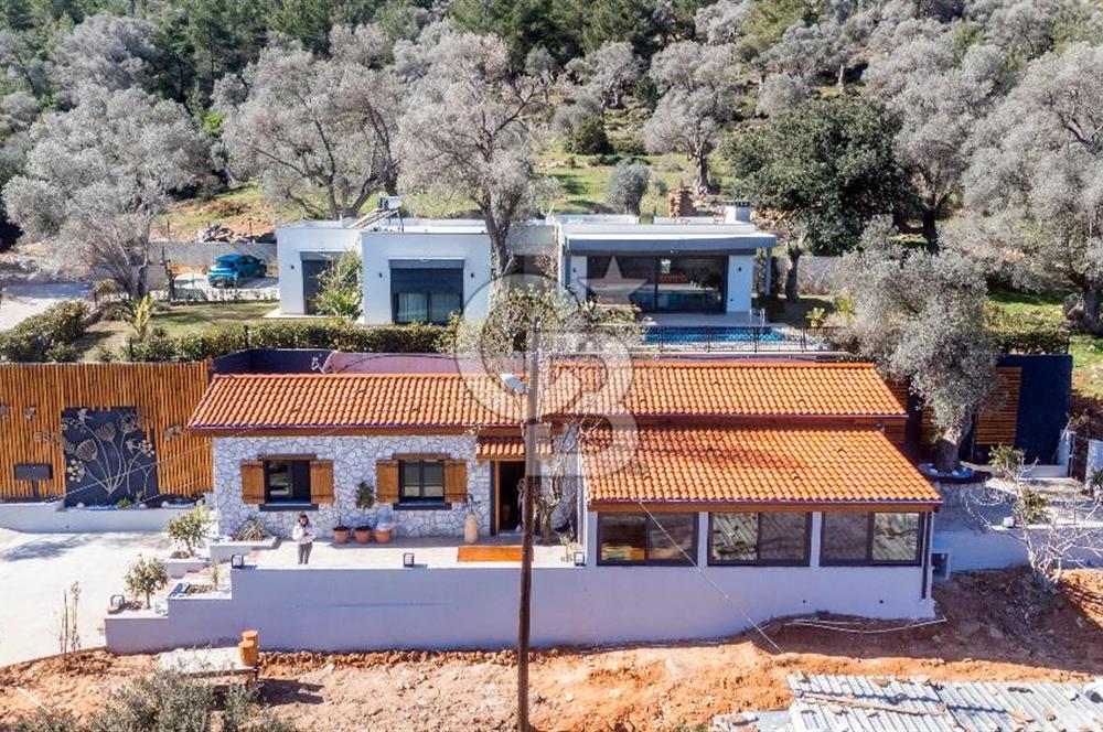 Bodrum Kızılağaç'ta geniş bahçeli havuzlu 3+1 villa ve 2+1 daire