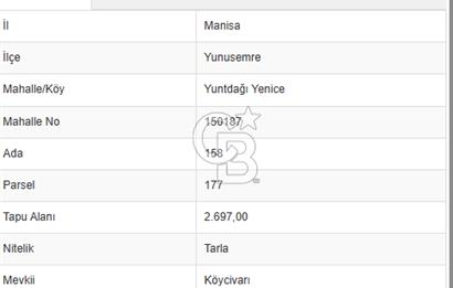 YuntDağı Yenice Mahallesinde Satılık Tarla