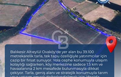 BALIKESİR / ALTIEYLÜL / OVAKÖY MH.'DE 34.100 M² FIRSAT TARLA