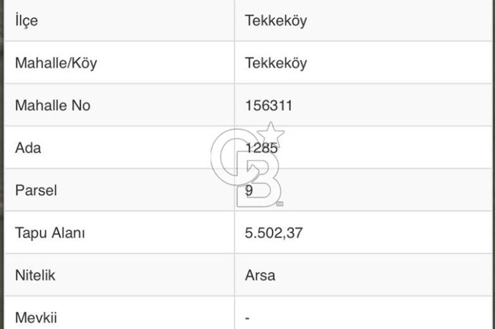 CB.AMAZON'DAN TEKKEKÖY SANAYİ BÖLGESİNDE TİCARİ İMARLI ARSA