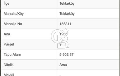 CB.AMAZON'DAN TEKKEKÖY SANAYİ BÖLGESİNDE TİCARİ İMARLI ARSA