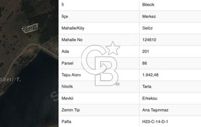 BİLECİK MERKEZ SELÖZ'DE FIRSAT TARLA