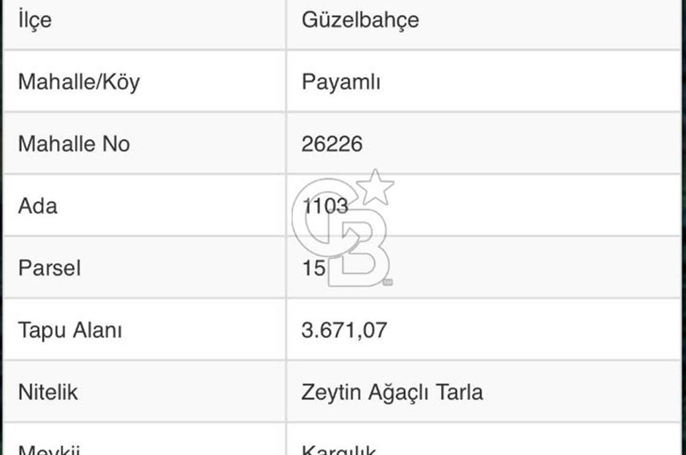 Güzelbahçe 'de 3671 M2 Satılık Doğa Manzaralı Tarla