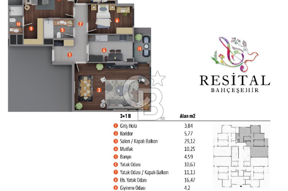 RESİTAL BAHÇEŞEHİR ' DEN 3+1 SIFIR DAİRE