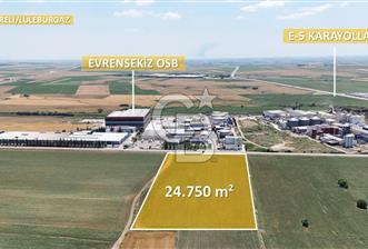 Lüleburgaz Evrensekiz'de 24.750 m² Sanayi İmarlı, Anayol Cepheli