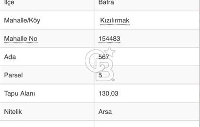 CB.AMAZON'DAN BAFRA'DA KUPON SATILIK ARSA