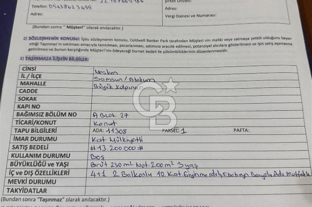 Cb park gayrimenkul gamze coksoylu delux hill sitesinde 4+1