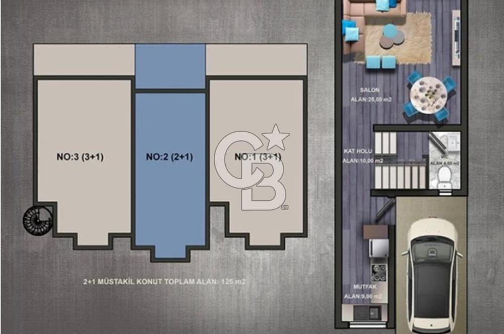 Girne de Oturuma Hazır Yerden Isıtma Altyapılı Dubleks Townhouse