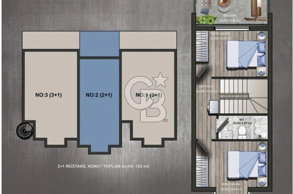 Girne de Oturuma Hazır Yerden Isıtma Altyapılı Dubleks Townhouse