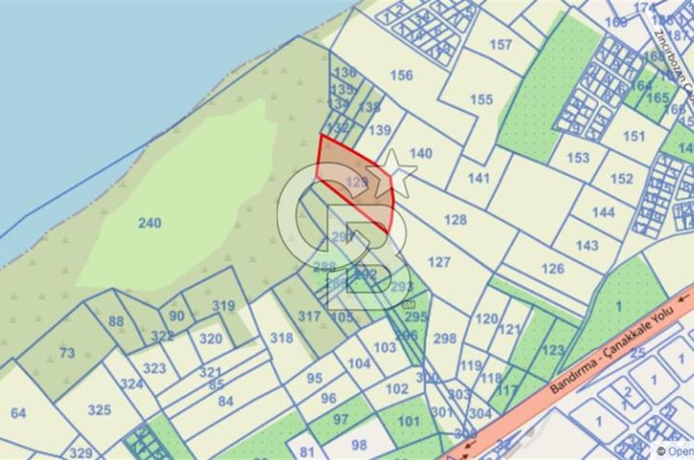 ÇANAKKALE LAPSEKİ ÇARDAK 9410 M2 SATILIK ARAZİ DENİZE 140 M.