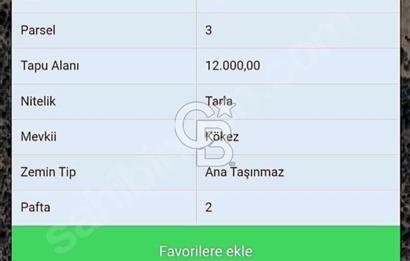 Bursa’da Kamp ve hobi amaçlı 12 dönüm orman