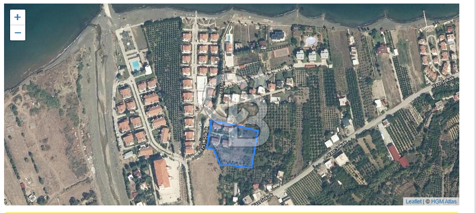  Denize 200 m Villa arsası site içinde inşaata hemen hazır