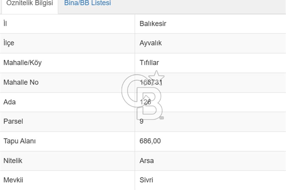 BALIKESİR AYVALIK TIFILLARDA MARLO OTEL ALTINDA SATILIK ARSA