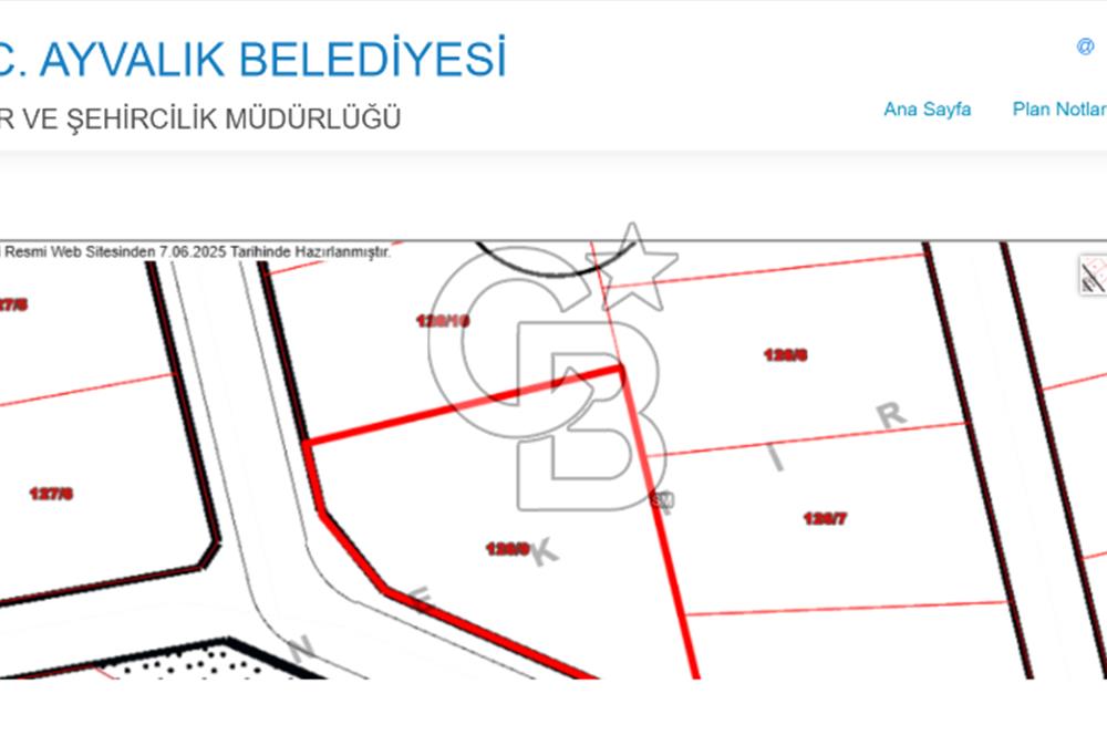 BALIKESİR AYVALIK TIFILLARDA MARLO OTEL ALTINDA SATILIK ARSA