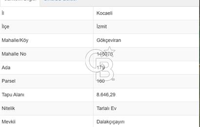 KOCAELİ İZMİT GÖKÇEÖREN KÖYÜNDE 8.869 DÖNÜM SATILIK TARLA