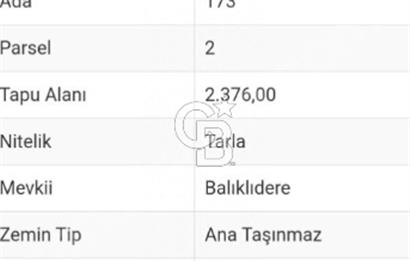 Yatırımlık Tarla! Derince Geredeli Köyü'nde 173 Ada 2 Parsel