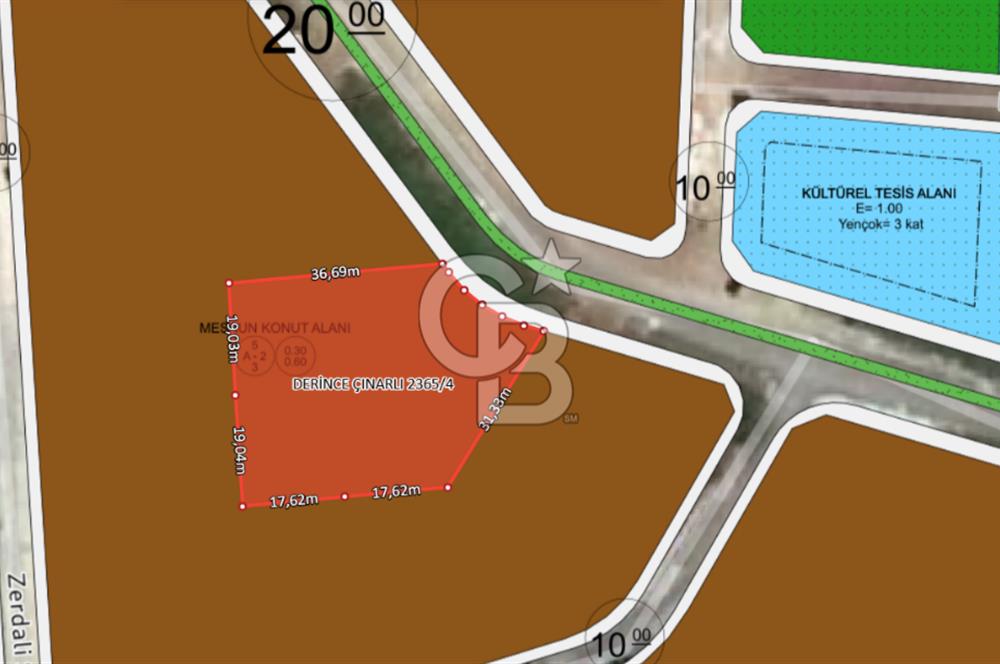 CB TOWER DERİNCE MERSİNCİK'TE 1.667M² MANZARALI %30 İMARLI ARSA