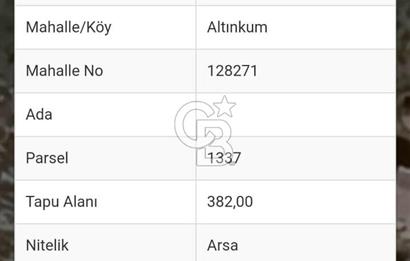 MERSİN SİLİFKE ARKUMDA MÜSTAKİL VİLLA PARSELİ