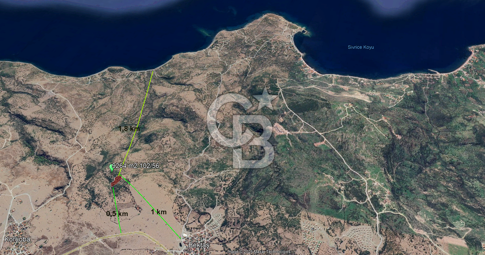 ÇANAKKALE ASSOS- PANORAMİK DENİZ MANZARALI 9 DÖNÜM SATILIK ARAZİ