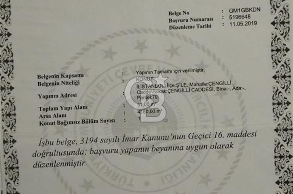 Şile Çengillide İçinde Havuzlu Evi Olan Yatırımlık Arsa