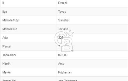 Denizli tavas ta fırsat arsa