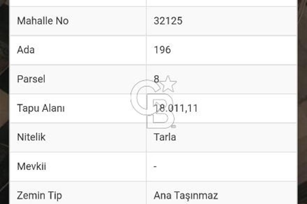 CB CITY'DEN ALPU/BOZAN DA SATILIK 18.011 M² TARLA