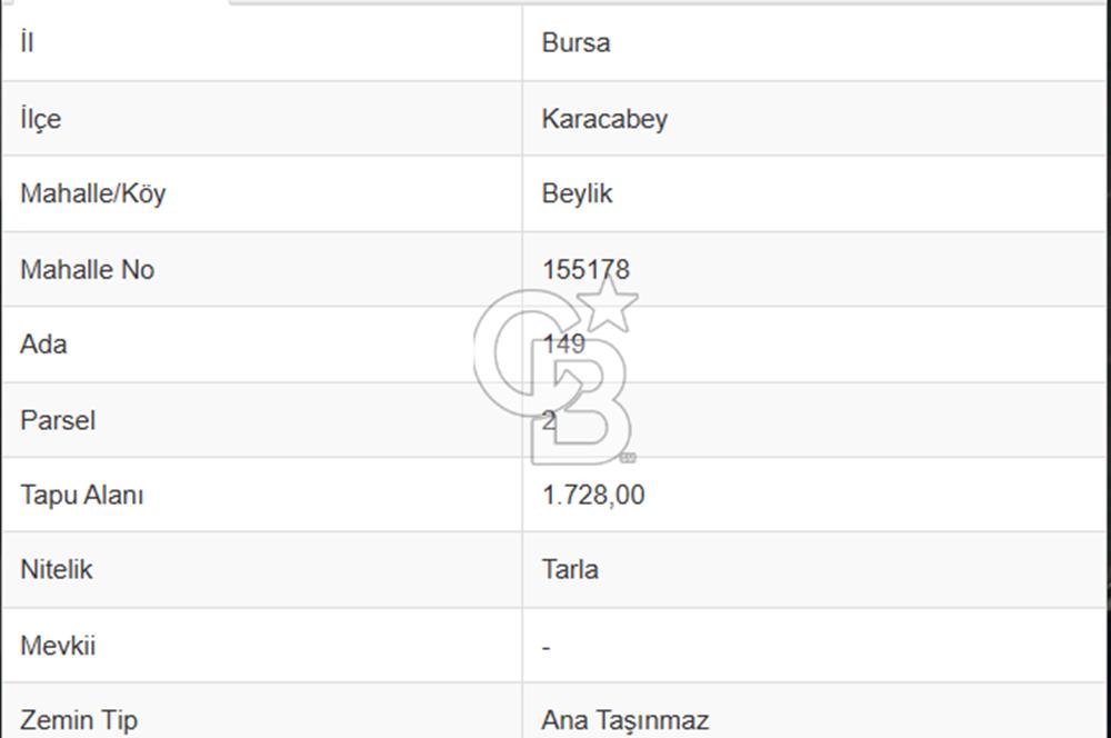 BURSA;KARACABEY,BEYLİK DE ANA YOLA CEPHE SATILIK ARAZİ